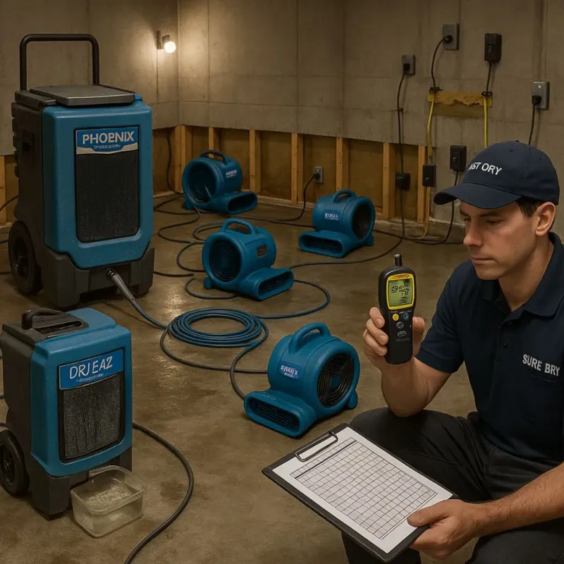 Structural Drying and Dehumidification process in Sloan, NY